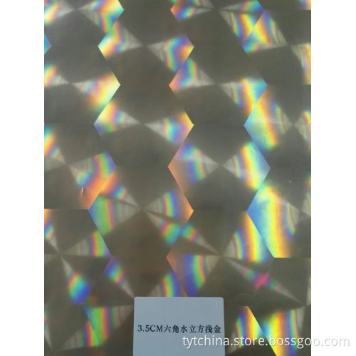 3.5CM hexagon holographic hot stamping film for leather, textile